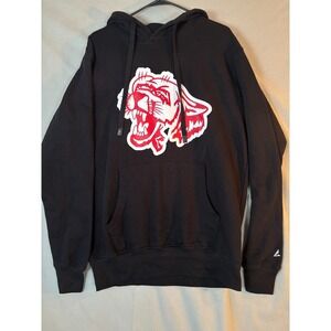 Fleece Wildcat Hoodie Men's M Black Red White Graphic Pullover Streetwear